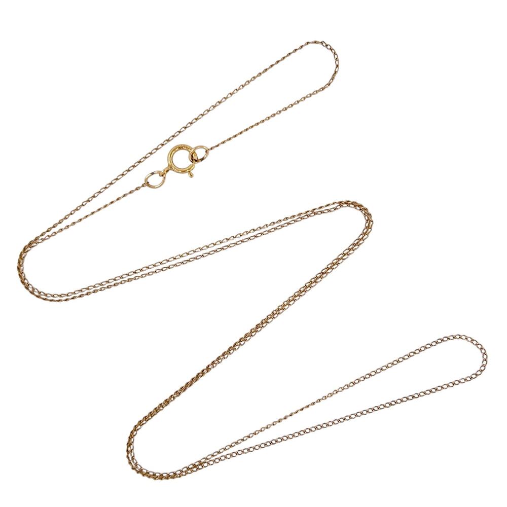 Vintage 1/20 14K Yellow Gold Filled Curb Link Chain Necklace 21.5"